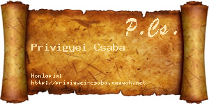 Privigyei Csaba névjegykártya